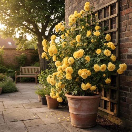 Image of Climbing Rose Flower Seeds,75 Seeds Pack, Year-Round Blooms (YELLOW)