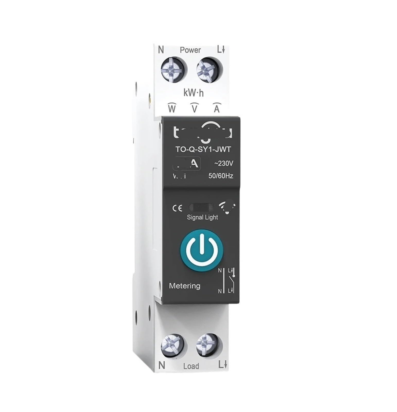 Disjoncteur avec mesure 1P 40A SY1 interrupteur commande rail DIN tableau électrique - 2