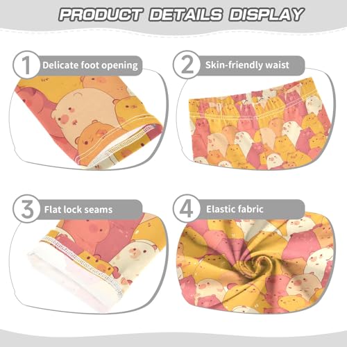 Special Capybara Colorful Girls Leggings Athletic Pants Tights Stretch Bottom3