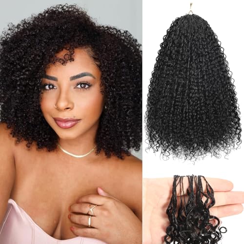 Beauty Youth Afro Kinky Curly Human Crochet Hair - Knotless Pre-Separated Feather-Light Crochet Human Hair Extensions For Braids - 110g/Pack