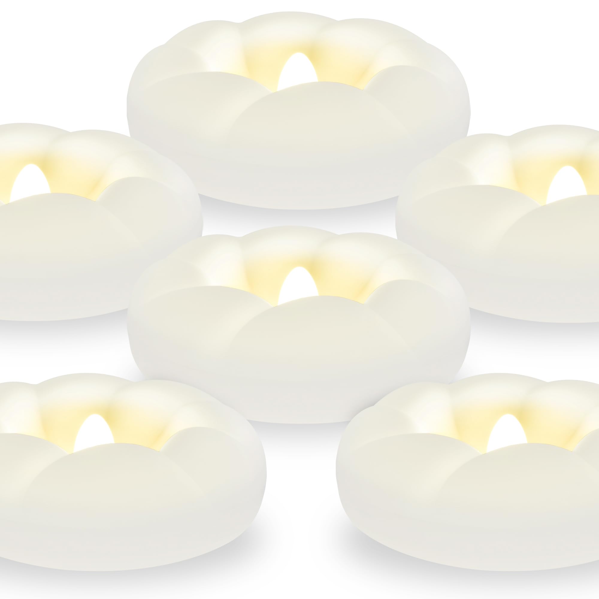 Tappovaly 6PACK Flameless LED Floating Candles, 3'' Battery Operated Plastic Flickering Waterproof Tealights for Cylinder Vases, Centerpieces at Wedding, Party, Pool, Holiday (Warm White)