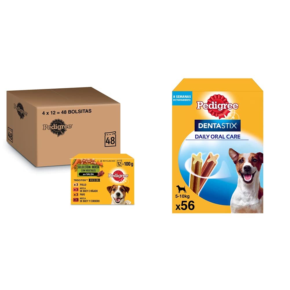 Pedigree comida húmeda contra el desinterés por el pienso y Dentastix para mal aliento