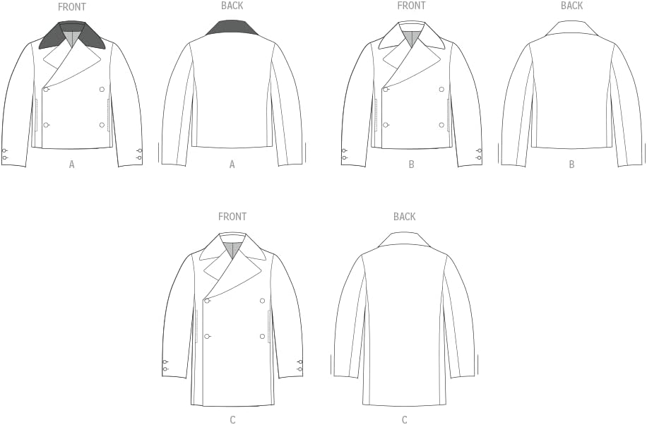 McCall's M8638 Sewing Pattern for Men's Double Breasted Jacket in Two Lengths
