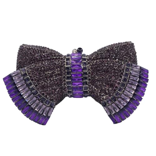 Image of RomanticDesign Women Sparkly Bowknot Evening Clutch Luxury Rhinestone Bride Purse Wedding Party Prom Banquet Handbag
