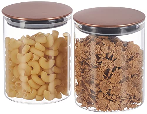 Amazon Brand - Solimo Borosilicate Glass Borosilicate Jar 700Ml,Set Of 2,Transparent