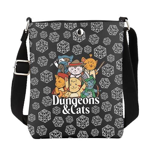 Cats Dice D D Dungeon Crossbody Bag Role Playing Games Gift D20 Dice Gift