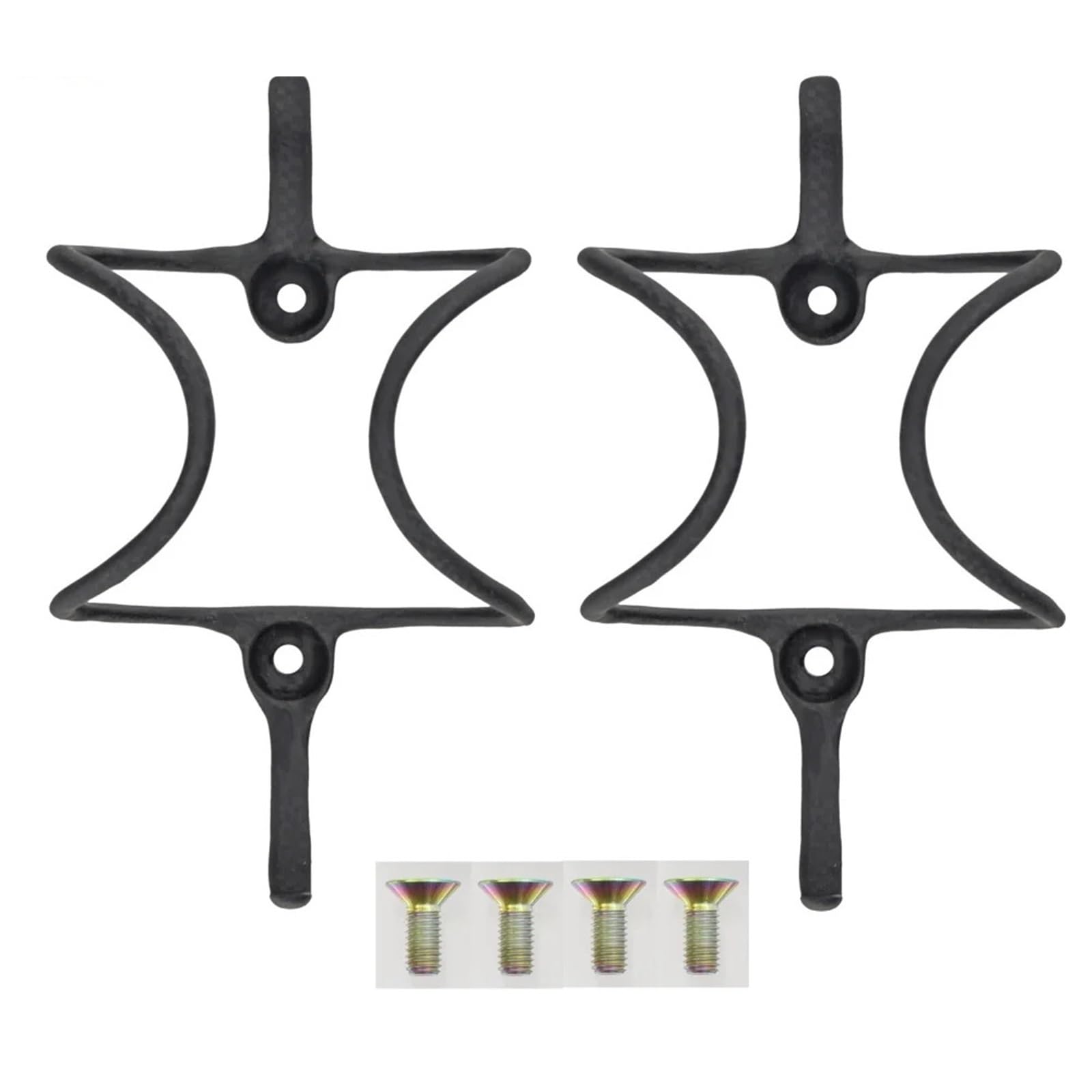 Portabidón Bicicleta Acabado Carbono Portabidón de Carbono for Bicicleta, Soporte for MTB 14g, Negro, Mate(2pcs Ti Rain Screw)