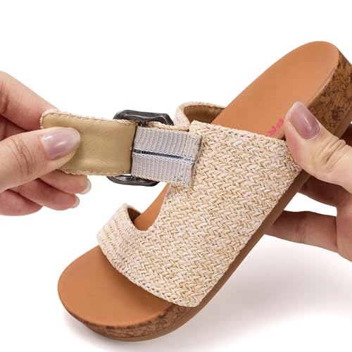 Image of Project Cloud Girls Sandals - Adjustable Buckle Girls Slides with Plush and Soft Insole Kids Sandals - Non-Slip and Lightweight Slides for Kids