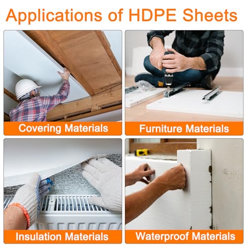 Image of MECCANIXITY HDPE Plastic Sheet 3 /4 inch Thick, 6.5 inch x 6.5 inch High Density Polyethylene Plastic Blocks, HDPE Cutting Board for DIY, Home Floor Improvement, White