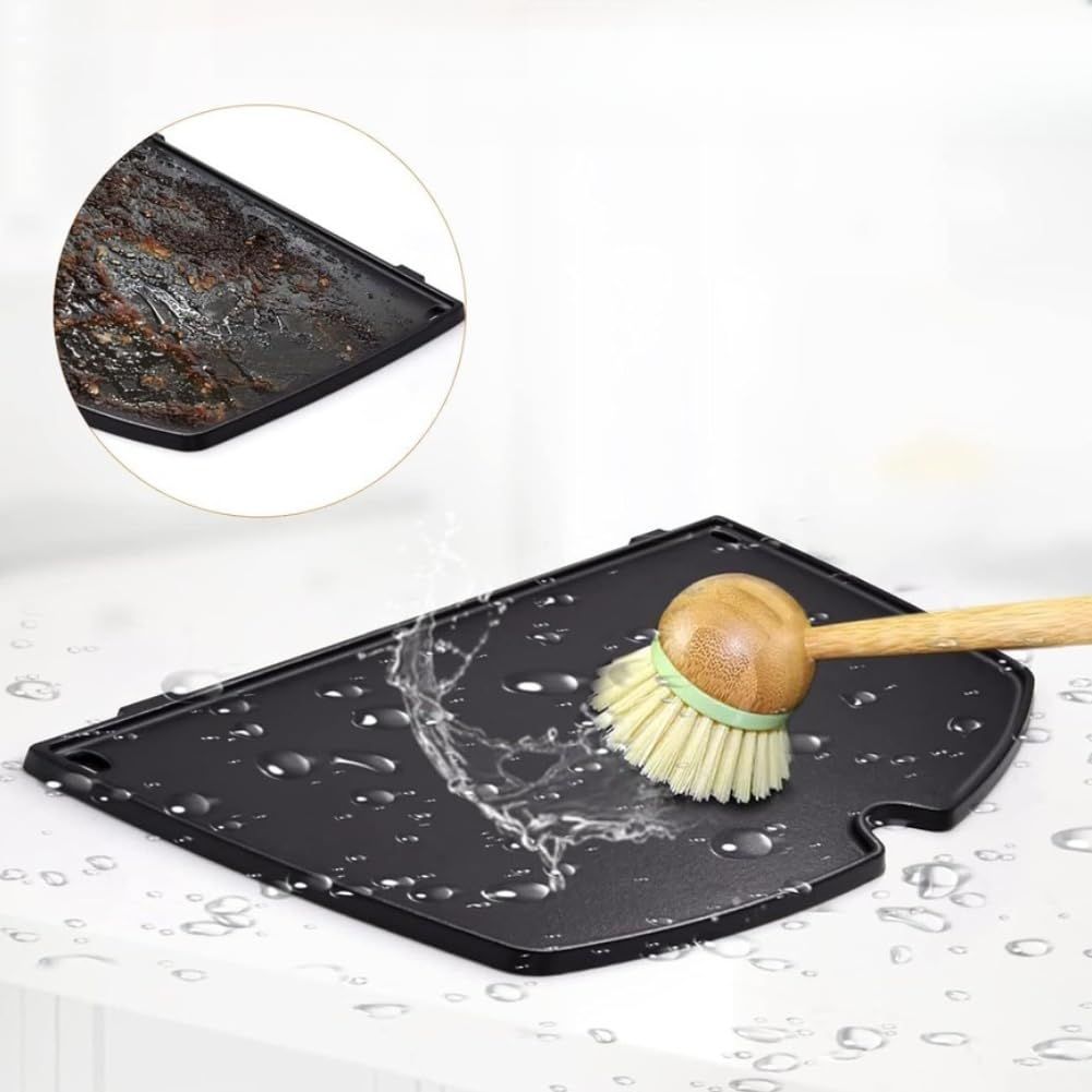 Piastra di cottura in ghisa, per griglie Weber Q100 Q1000 Q1200 Q1400, piastra antiaderente smaltata, con bordi rialzati, ricambio per barbecue, parte 6558, 32,5 x 24 x 3,5 cm