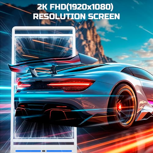 Image of 43 Inch Portable FHD Digital Signage Displays, Impact-Resistant Screen Foldable Digital Display Kiosk, Smart LCD Split Screen, Free CMS, Movable Advertising Poster with Advanced Android 14 OS