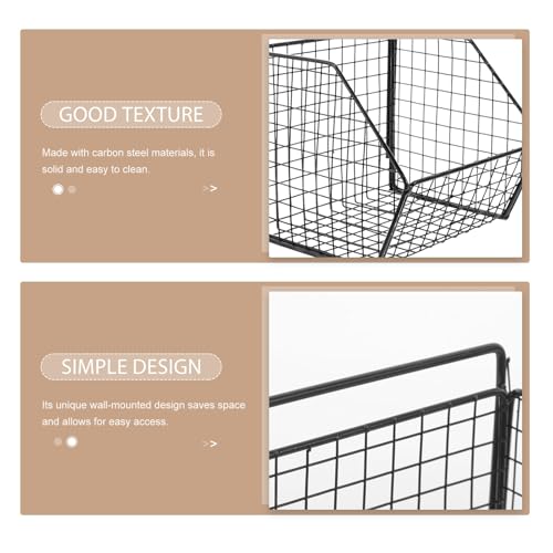 Cesta negro de almacenamiento de pared CRAFTHROU de acero al carbono 6