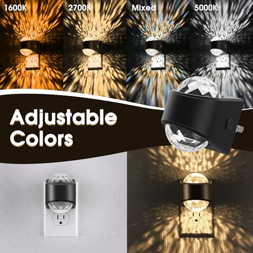 Image of Night Light Plug into Wall, Color Changing Night Light, 3CCT Diamond Design with Galaxy Star Projector, Dusk to Dawn Sensor for Bathroom Bedroom Gaming Room Decor Gift,2 Pack