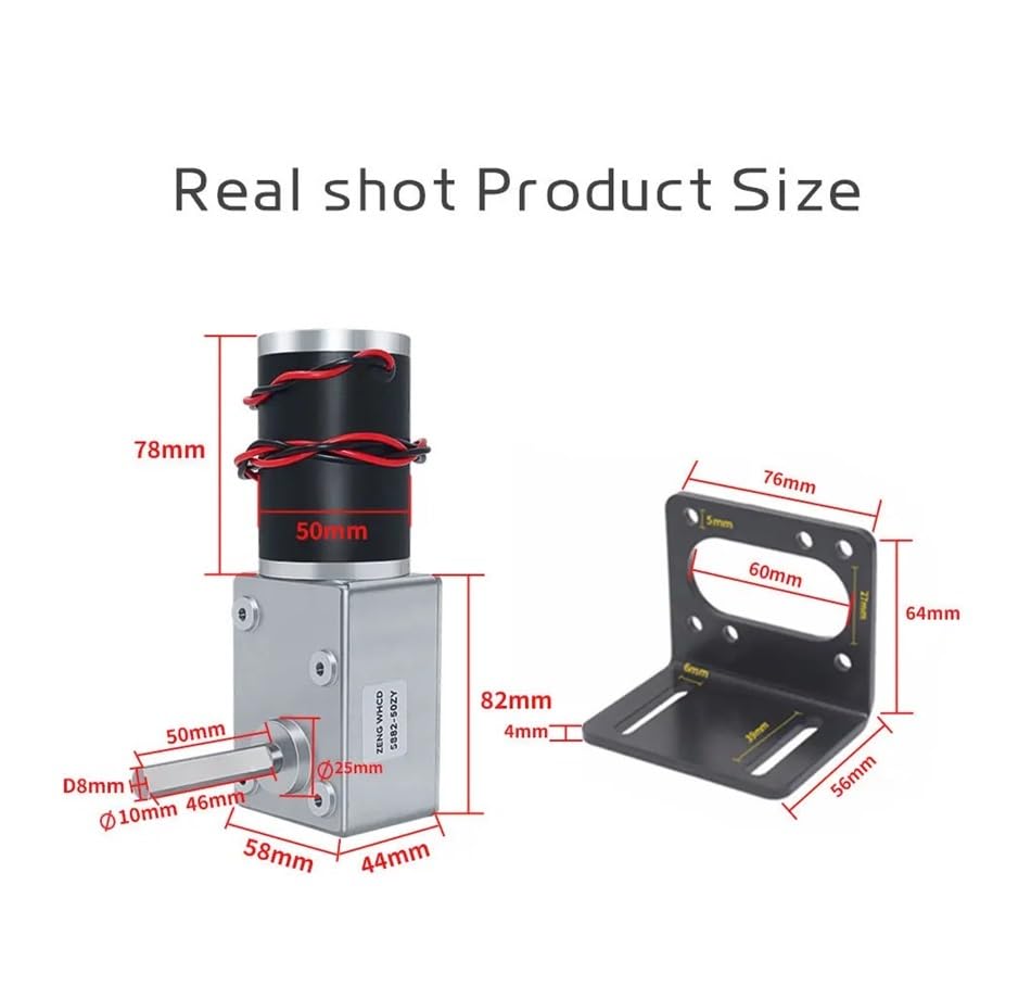 LLBOGRGGN 12V シングル 9RPM 5882-50ZY シングルロング出力シャフトウォームギアDC減速電子スターター高ト