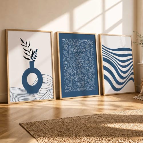 Image of HOTHOUSE Boho Painting Home Decorative Wall Art poster With Frame For Living Room Hotel Wall Decor Digital Reprint Set of 3 (19X25 inch)