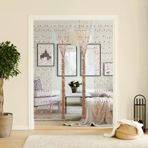 BECHAEO Boho Beaded Door Curtain for Doorway Handmade Hanging Door Bead Curtain for Hallway Closet Bedroom Living Room Divider Hippie Rustic Aesthetic Room Decor, 35.5 x 75 Inches BECHAEO Boho Beaded Door Curtain for Doorway Handmade Hanging Door Bead Curtain for Hallway Closet Bedroom Living Room Divider Hippie Rustic Aesthetic Room Decor, 35.5 x 75 Inches
