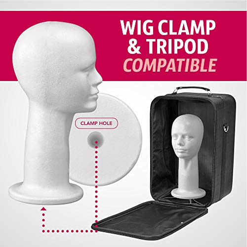 15'' Inch Styrofoam Head Wig Head Mannequin Manikin, Style, Model & Display Women's Wigs, Hats & Hairpieces Stand - Large, by Adolfo Designs - Image 4