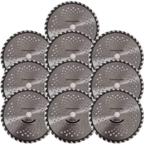 山善(YAMAZEN) 草刈用 チップソー 10枚組 外径230mm×36枚刃 替え刃 軽量 草刈機 刈払機 石 タイル 雑草 除草 荒地 HYT0-230