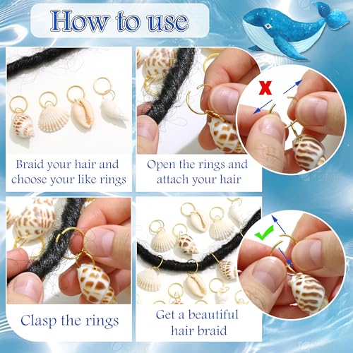 Joyería para trenzas conchas NAISKA 40 piezas miniatura 4