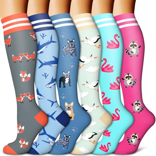 Image of Copper Compression Socks for Women & Men (6 pairs) - Best Support for Nurses, Running, Hiking, Recovery