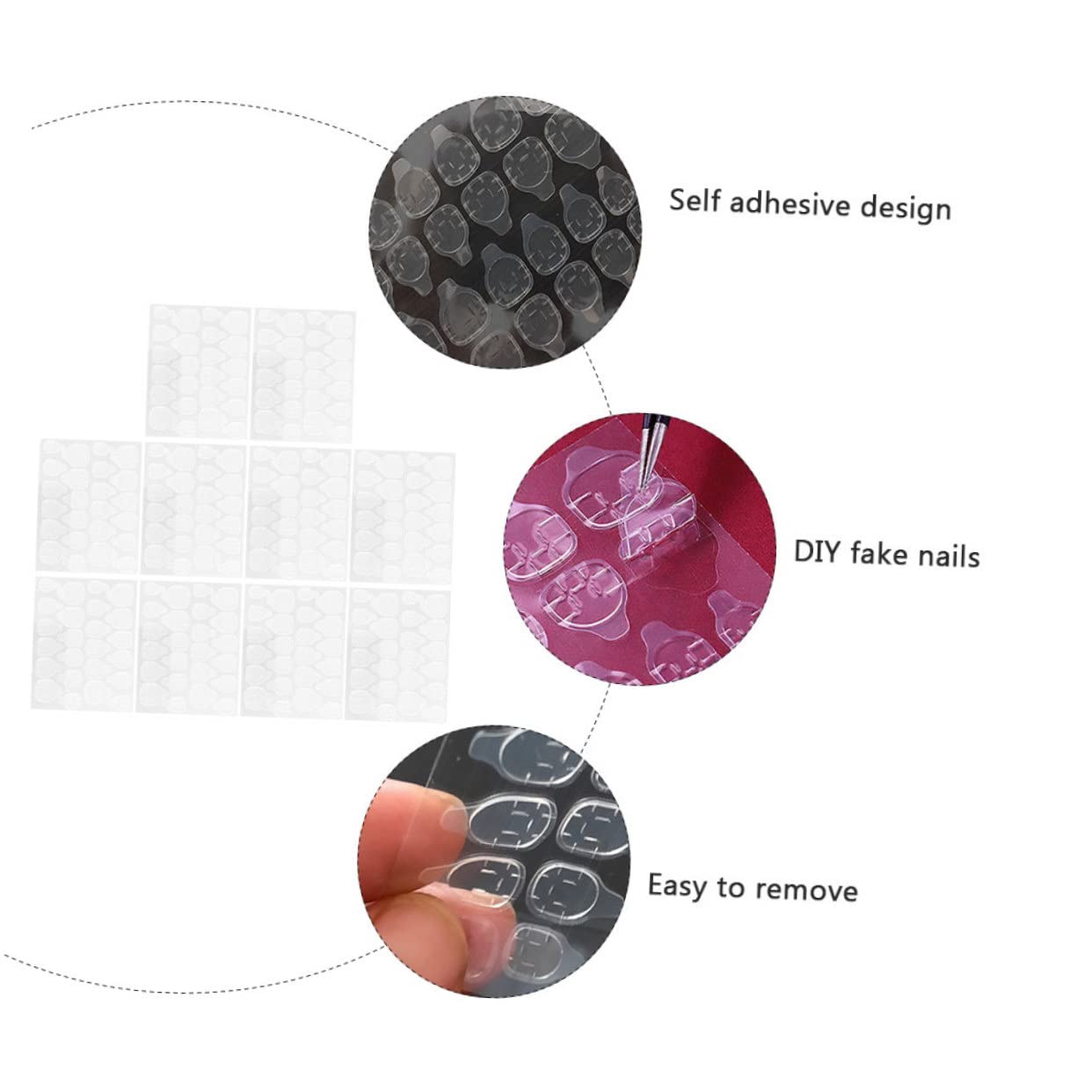 Beaupretty 200hojas Pegatinas Para Uñas De Gel Pegamento Invisible Para Manicura Accesorios De De Uñas Fijación De Falsas