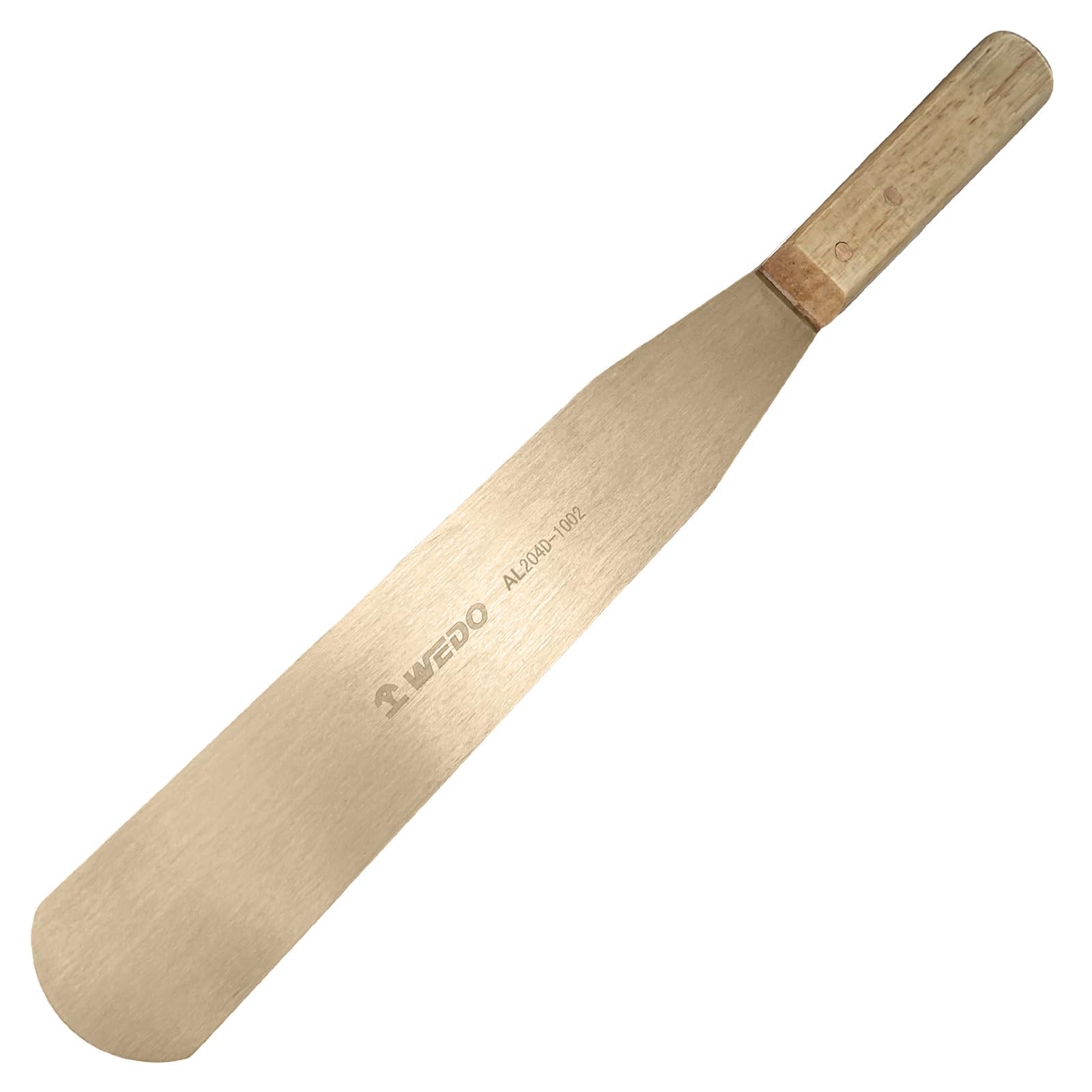 WEDO Espátula,Espátula de pintor con hoja recta y mango de madera de 40mm,Espátula no brillante,bronce de aluminio,DIN,BAM FM,350mm de longitud,herramienta de seguridad sin chispas