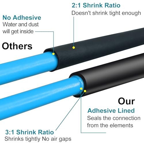 12 inch127mm heat shrink tubing - 10 ft 31ratio waterproof heat shrink tubing1234 pre-shrink diameter01734 shrunk adhesive lined dual wall adhesive shrinkable wire wrap tube