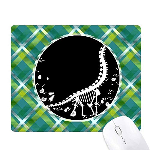 Tapis de souris dinosaure fossile et grille pixel verte pour bureau