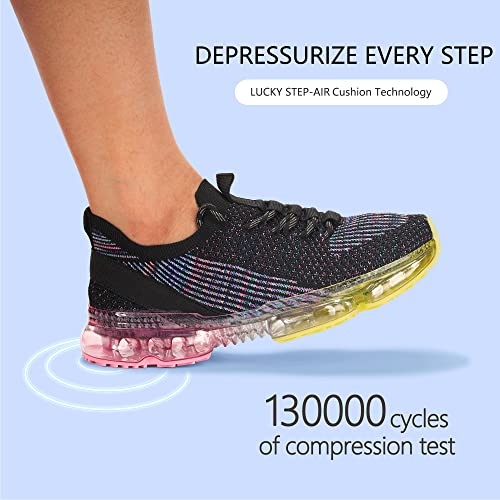 Image of LUCKY STEP Women Air Cushion Fashion Sneakers Breathable Casual Comfortable Lightweight Walking Shoes
