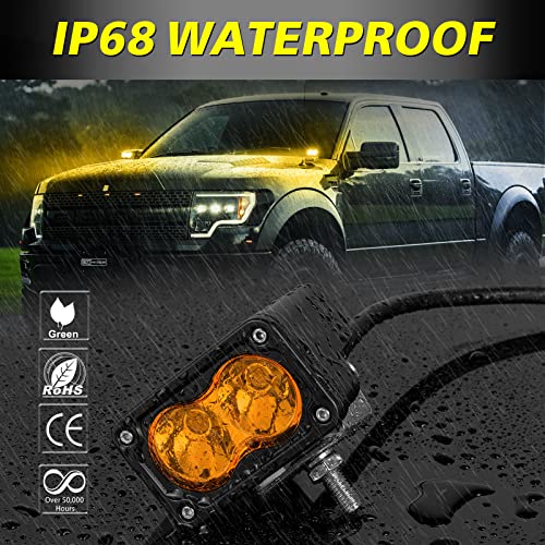 Image of Amber LED Pods, AKD Part 3 Inch CREE LED Fog Lights 40W Spot LED Lights Pods Mini Amber Chase Lights Ditch Light 2 Packs for Truck Motorcycle UTV SUV ATV Dirt Bike Snowmobile