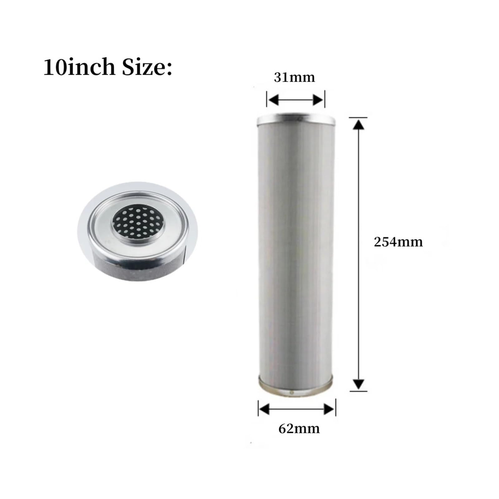 Filtro for L'acqua in Acciaio Inossidabile da 10 Pollici, può Essere Pulito E Riutilizzato, Resistente alla Corrosione, Resistente alle Alte Temperature, 5 Micron E Altro Ancora(5 Micron)