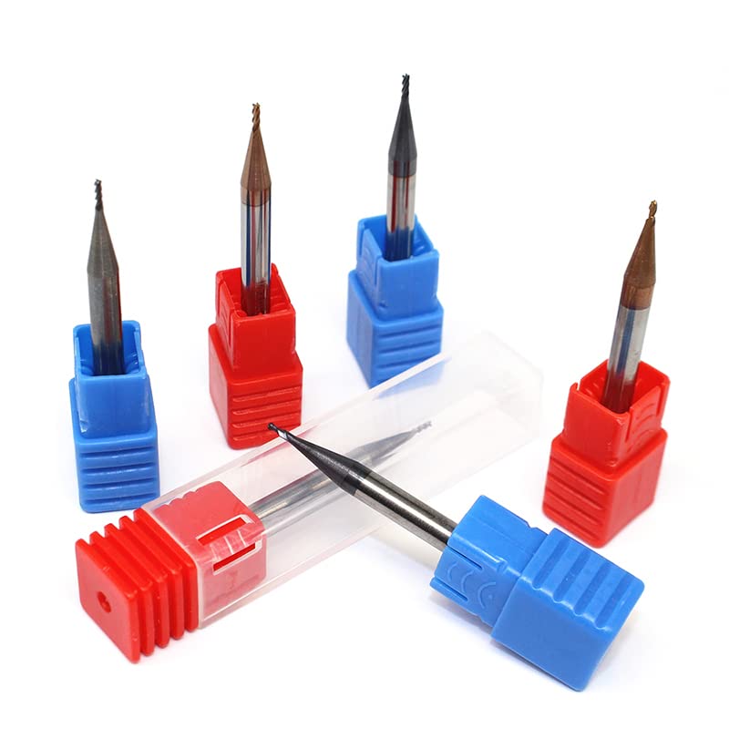 Endmill 1MM 2MM 3MM 4MM 4 Flute 50mm Length Carbide Endmills Tungsten Steel Milling Cutter CNC Machine End Mill Cutting Tool - (Dimensions: 2x4Dx50/ HRC45 4F)