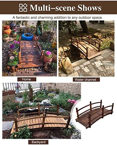 Outdoor Garden Bridge - Arc Foot Bridge for Walkway Path, Durable & Elegant Design for Lawn & Yard Landscaping, Available in Multiple Lengths