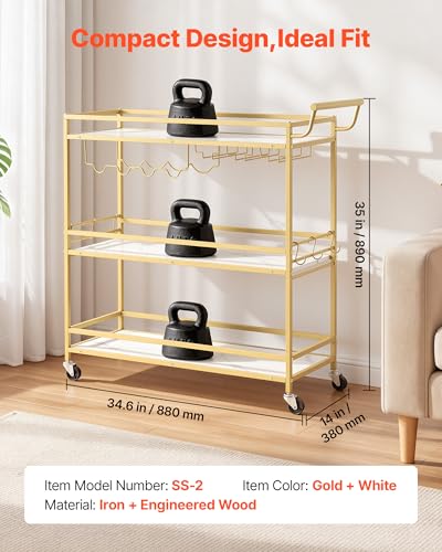 VEVOR 3-Tier Bar Cart