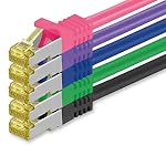 1aTTack.de – 1aTTack.de CAT 7 LAN Kabel 7,5m 10Gbps S/FTP (5 Stück 5 Farb