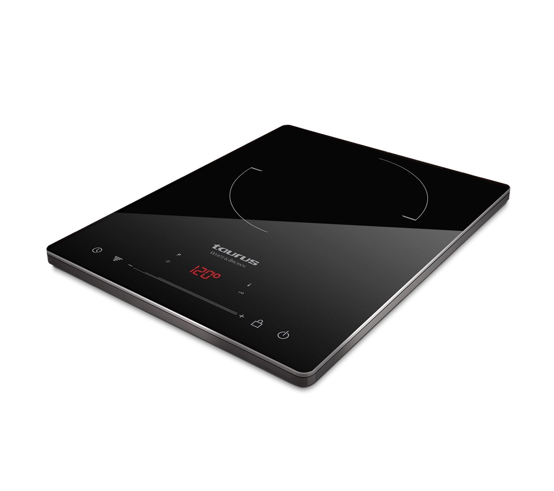 Taurus Darkfire Portable Digital Induction Hob | 8 Power Levels | Adjustable Temperature | Timer Function | Ultraslim Design | 2100W | 290x365x45mm
