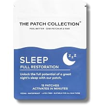 The Patch Collection - Deep Sleep Aid Patches | Melatonin, Valerian Root, Passion Flower, Magnesium for Nighttime Support | Vegan Friendly Waterproof Patch, Latex Free Pack of 15