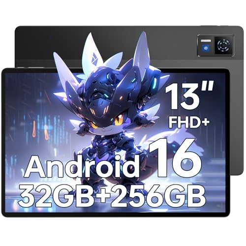 DOOGEE U13 Android 16 Tablet 13 Pollici, 32GB+256GB/2TB Gaming Tablets PC, 11000mAh, Widevine L1, Quattro Altoparlanti, 13MP+5MP, Octa-Core 2.4G+5G WLAN/Bluetooth 5.0/ OTG/GPS/ 3.5mm Jack/Face ID