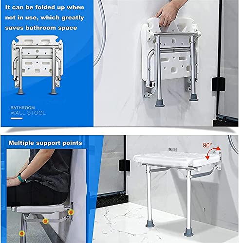 Siège de douche mural rabattable et banc ergonomique sécurisé pour senior - 4