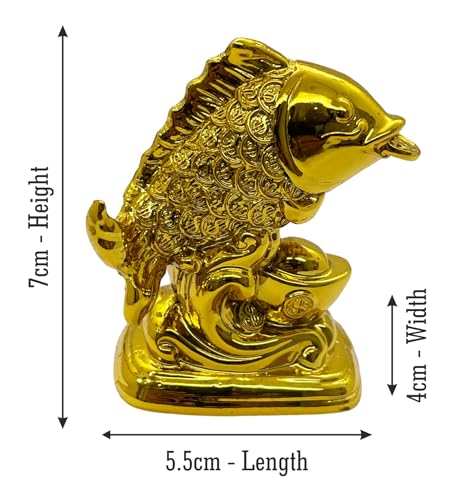 Image of Exclusive Small Size Fengshui Polyresin Arowana Fish Showpiece for Career, Luck & Education (AF-3516)