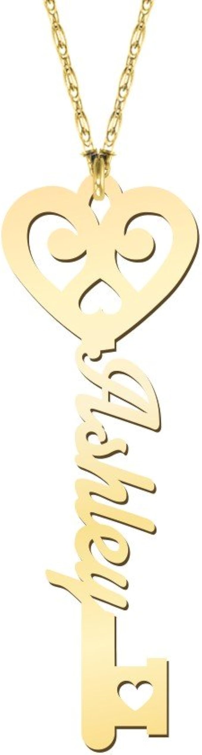 Amazon 10k ゴールド Key To True Love 名前入りネックレス Jewlr製 Yellow Gold ネックレス 通販