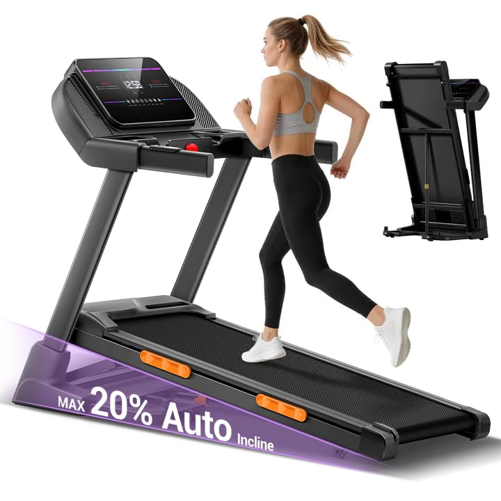 Image of LONTEK Electric Treadmill with 2%-20% Automatic Incline, 400lbs Capacity | 4.0HP Quiet Brushless Motor, Perfect for Home Office Workouts, Running, Jogging, Aand Daily Fitness Routines