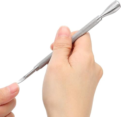 Poussoir à cuticules Poussoir à ongles professionnel en acier inoxydable Poussoir à cuticules Poussoir à manucure à double tête pour nettoyer les ongles des doigts et des orteils Cover
