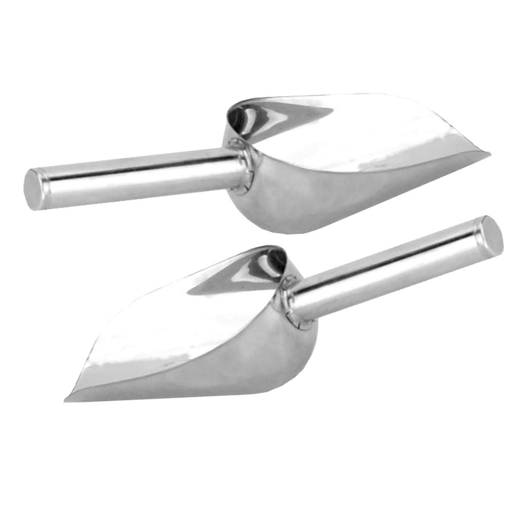 Jihuoo Silver 2 Pcs Stainless Steel Ice Scoop Bar Scoop Food Candy Scoopers Small Scoop For Kitchen Shop