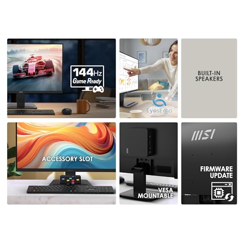 msi PRO MP273Q E14 27-inch IPS 2560 x 1440 (QHD) Computer Monitor, 144Hz,Adaptive-Synch, HDMI, DP Port, VESA Mountable, Tilt, Speaker, 1ms, Black - Image 8