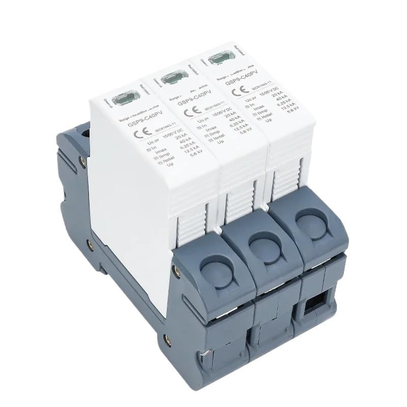 GSP9 DC Surge Protector PV SPD 600V 1000V 1500V 20KA 40KA SPD 2P 3P Surge Protective Device Lightning Protection(2P 1000VDC)