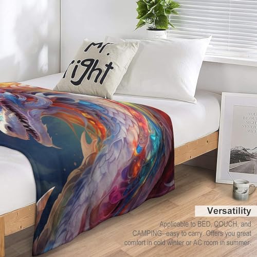 Couverture plaid dragon 127x152 cm jeté de canapé doux et résistant - 7