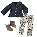 Sophia's 18 Inch Doll Outfit Fall Fashion with Ruffle Denim Jacket, Leopard Print Leggings and Brown Ankle Boots |Doll Not Included