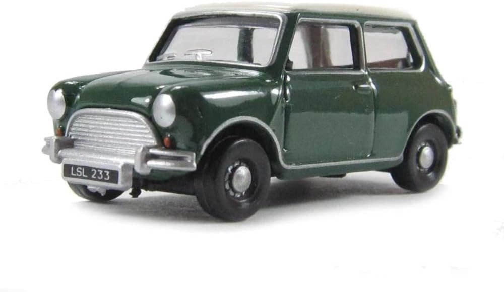 Oxford Diecast 1:76 Almond Green/Old English White Austin Mini Collectable model 76MN003