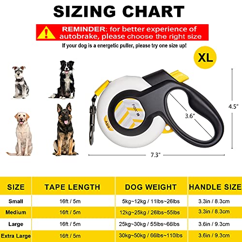 Fida Autobrake Retractable Dog Leash. Advanced Patented Design For Dog Pulling, 16 Ft Heavy Duty No Pull Pet Walking Leash For Extra Large Breeds. Tangle Free, Soft Grip, X-Large Size. #TOP4